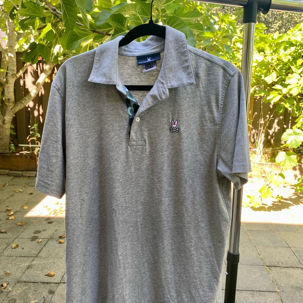 Psycho Bunny Grey Polo Mens Large